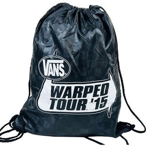 Vans Bench Bag Backpack Warp Tour 2015 Black Nylon Drawstrings Closure New